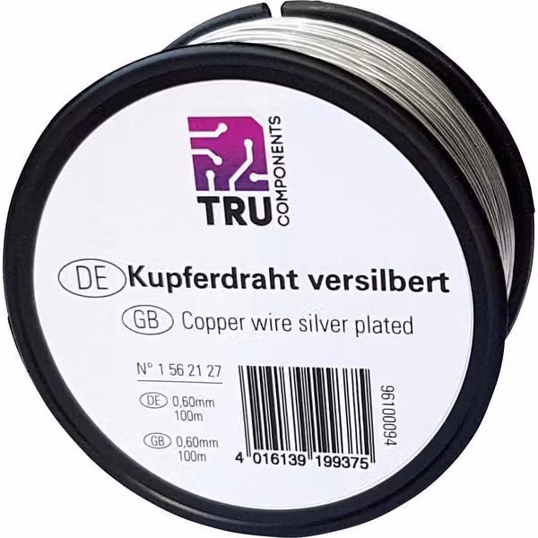 TRU COMPONENTS Filo di rame Diametro esterno (senza vernice isolante): 0,80 mm 22 m
