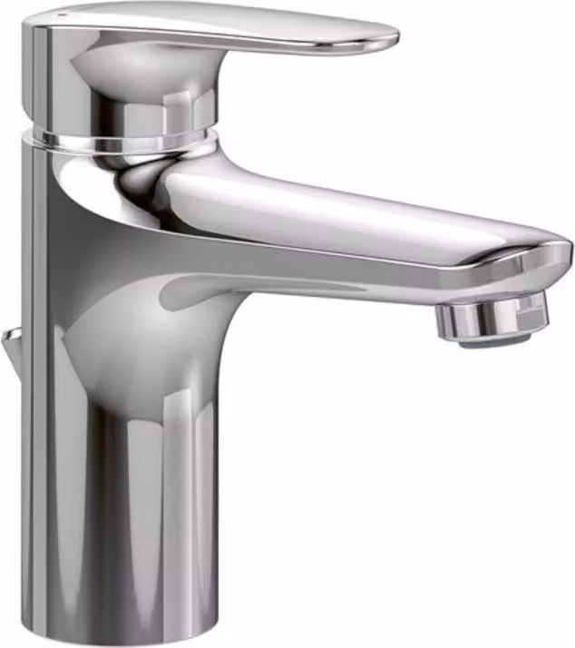 Miscelatore monocomando per lavabo V&B Newo con gruppo di scarico a tirante, cromato