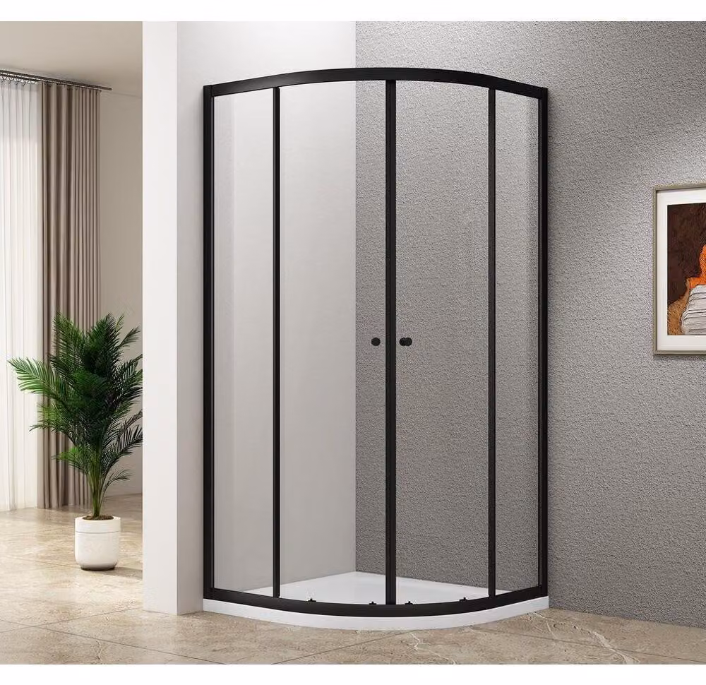 ARLETA BLACK Cabina doccia quadrante 900x900mm, vetro trasparente