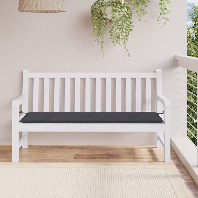 vidaXL Cuscino per Panca Nero in Tessuto Oxford e Schiuma, L/P/H: 150 x 50 x 3 cm