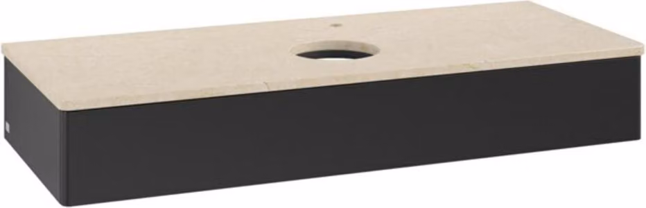 Mobiletto V&B senza struttura frontale, con illuminazione Antao 120x19x50cm, HL, WBP botti., bla m Lac