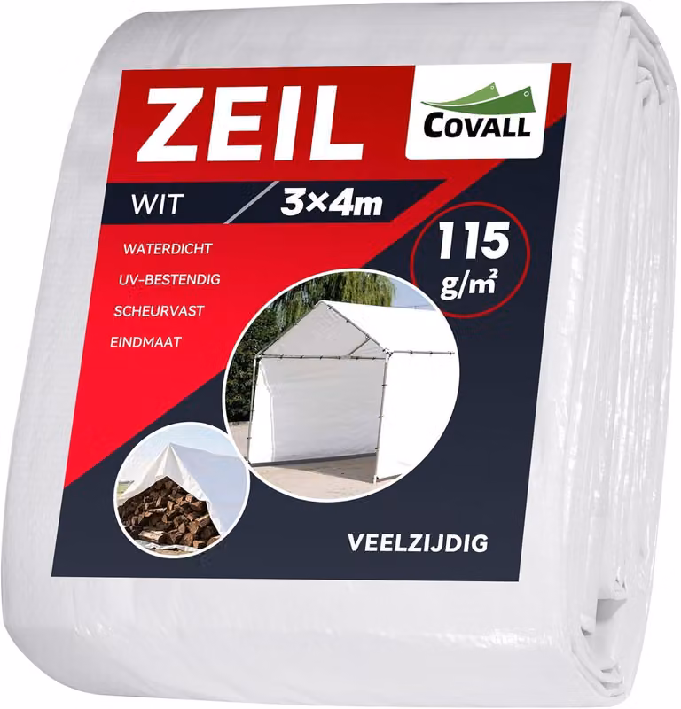 Telo protettivo 3 x 4 metri, 115 g/m², impermeabile, con occhielli, ideale per il campeggio