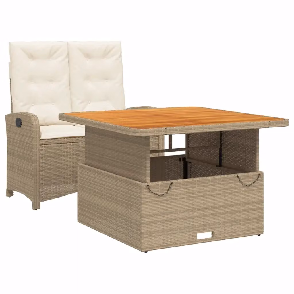 Set da pranzo da giardino vidaXL in legno di acacia oliato con meccanismo di sollevamento e altezza regolabile, colore marrone – 2