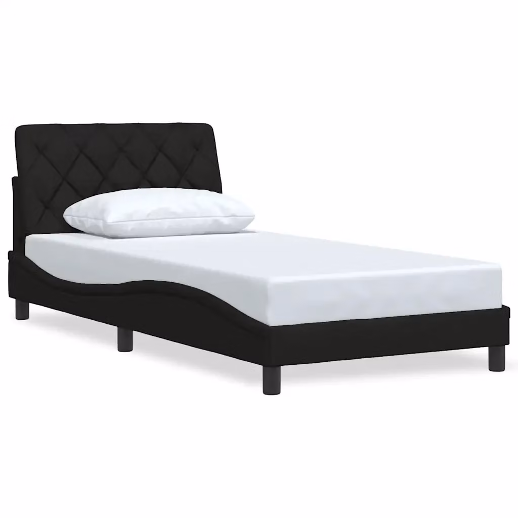 vidaXL Giroletto senza Materasso Nero in Tessuto 100x200 cm – 2