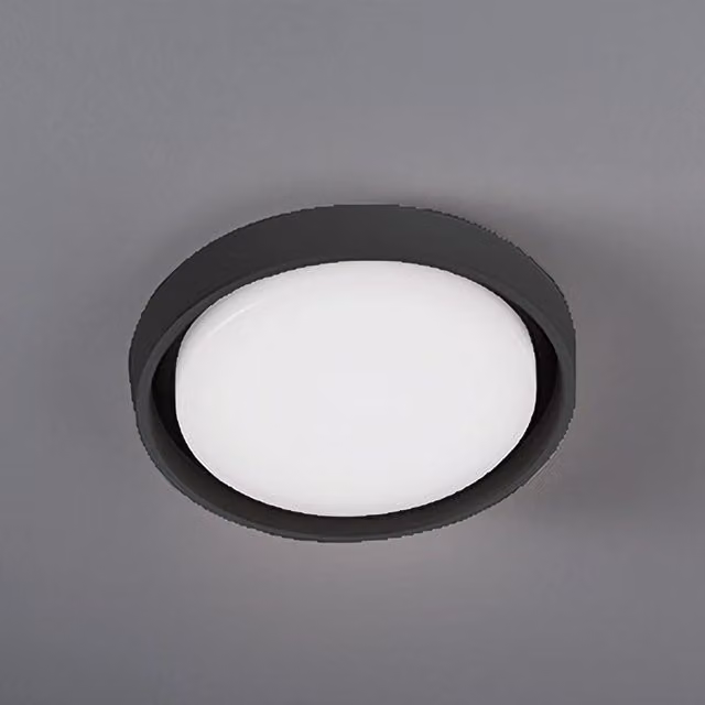 Lampada da Parete e Soffitto LED Zafferano, Design Minimalista Round in Alluminio, Colore Grigio, Diametro: 27 cm, Protezione IP54 per Esterni, Luce Bianco Caldo