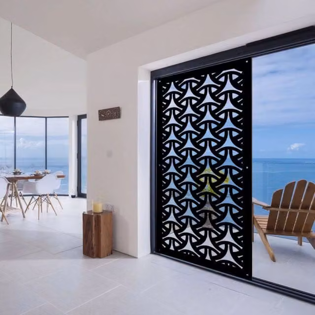 WEAVING - Pannello in PVC traforato - Parasole Misura: 98x198 cm, Colore: nero