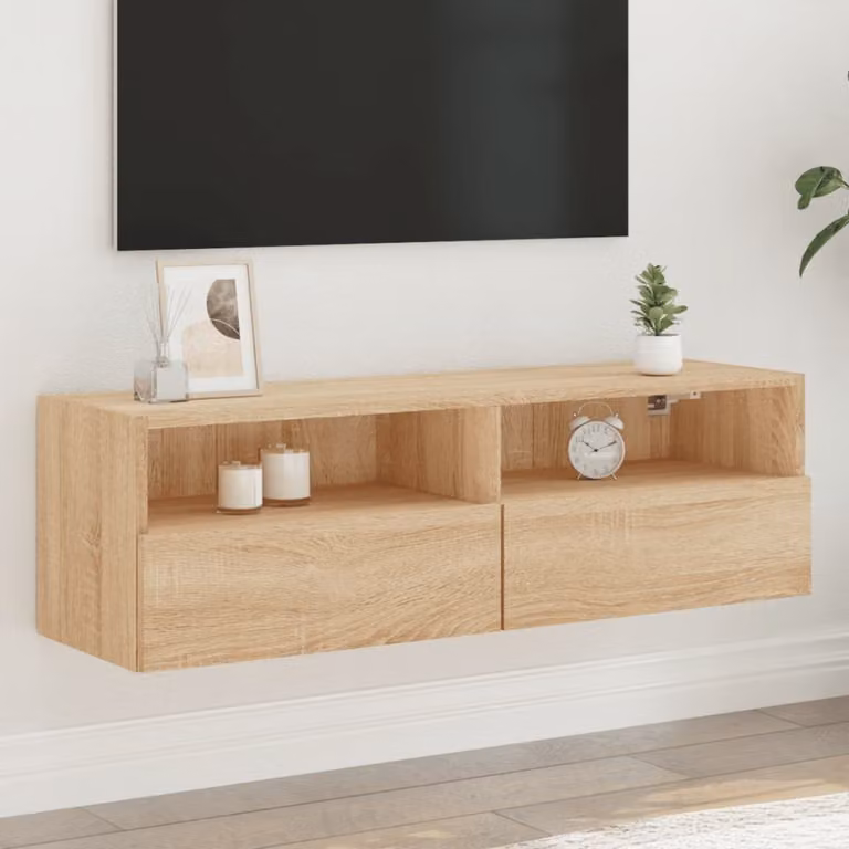 Mobile TV da parete vidaXL in legno Rovere Sonoma marrone L 100 cm x P 30 cm x H 30 cm