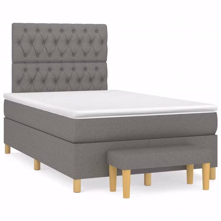 Maison Exclusive - Letto boxspring con materasso grigio scuro 120x190 cm Tessuto