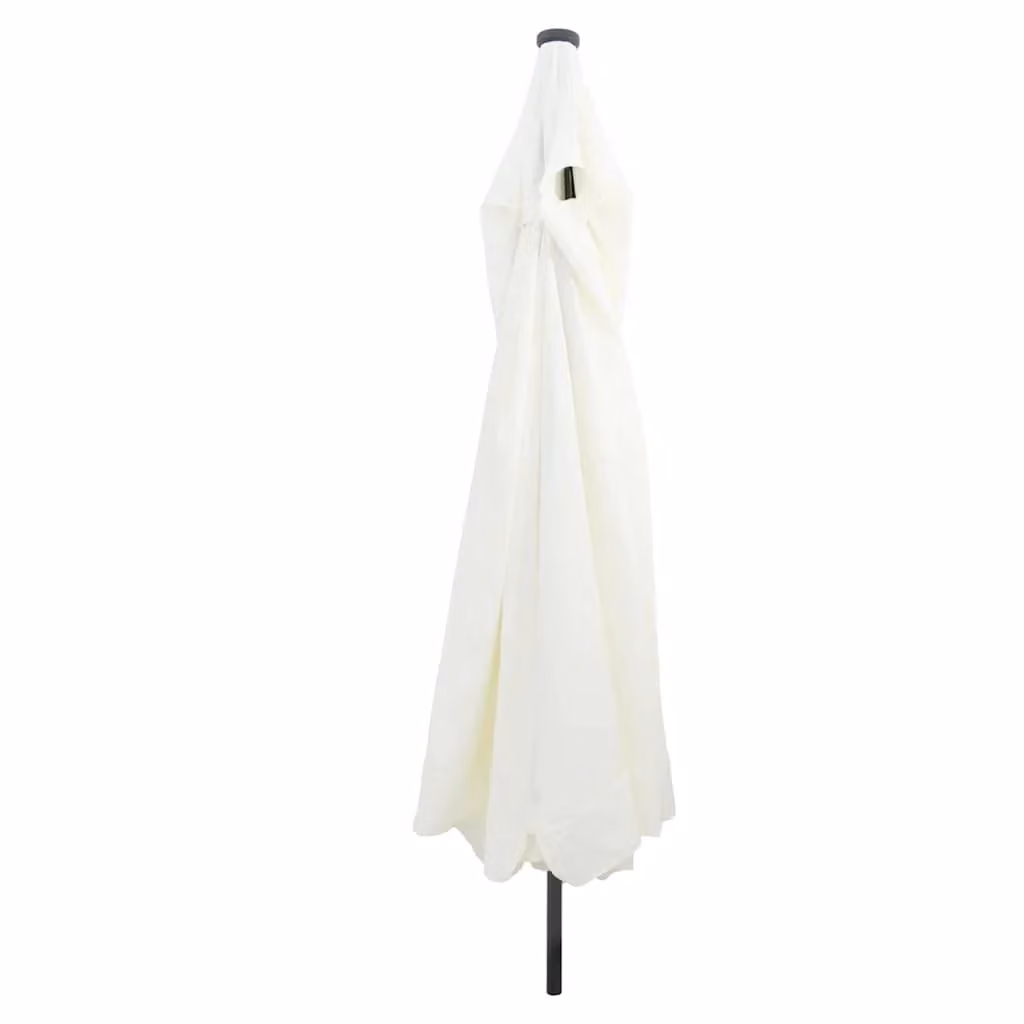 Ombrellone da giardino rotondo regolabile HELLOSHOP26 con strisce LED in poliestere e acciaio, colore antracite, L/P/H: 395 x 395 x 245 cm
