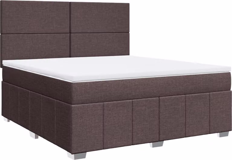 Giroletto a Molle con Materasso Marrone Scuro 180x200cm Tessuto