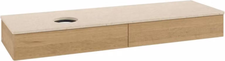 V&B Mobiletto con struttura frontale - illuminazione Antao 160x50cm, WBP-colore botticino, rovere miele