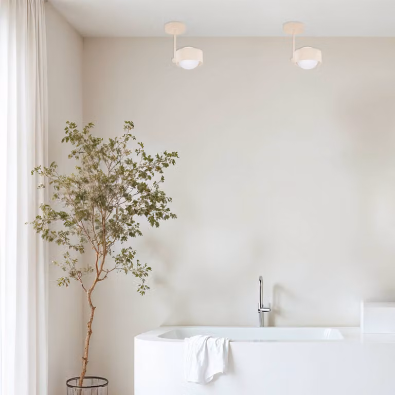 Plafoniera soffitto Mado Argon, dimmerabile, Crema / Ambra, Soggiorno / Sala da pranzo, Metallo, Moderno, Plafoniera