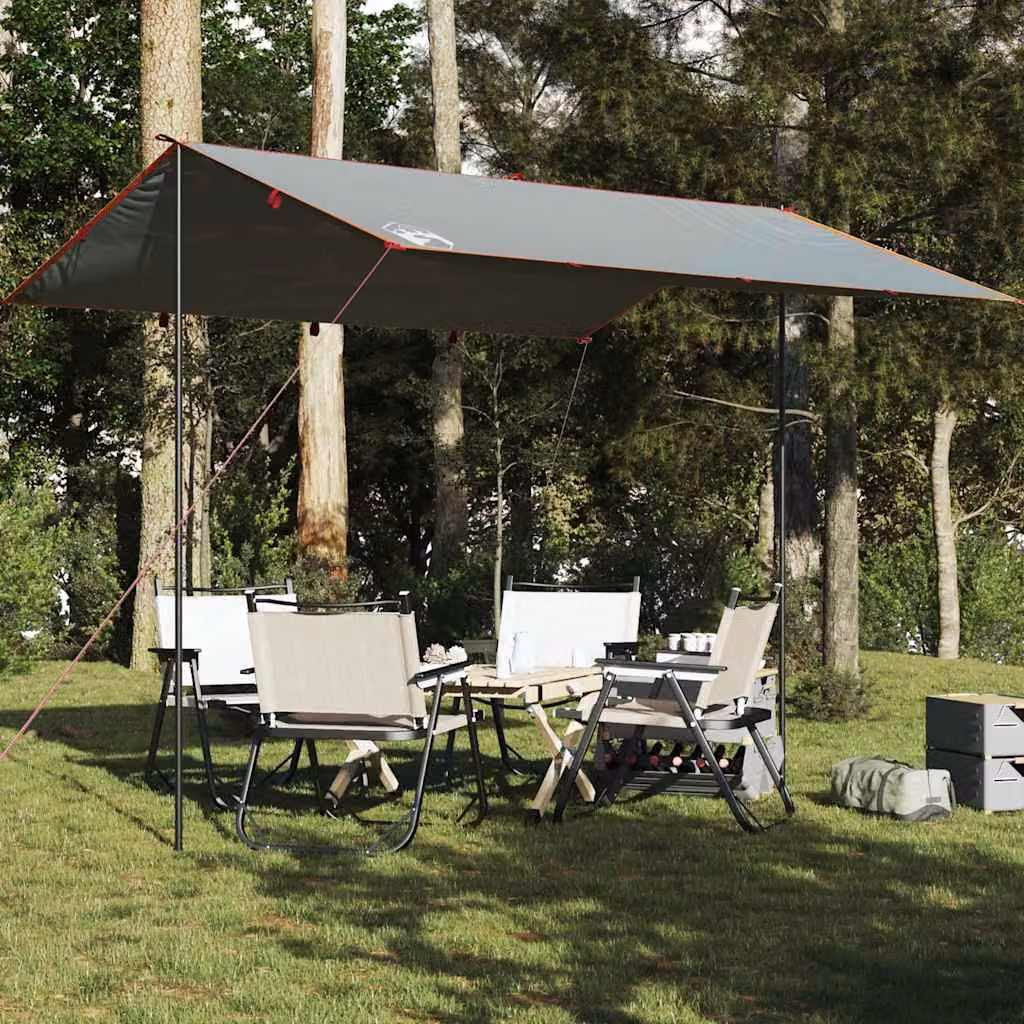 Telone da campeggio impermeabile vidaXL in poliestere Grigio/Arancione 360x294 cm