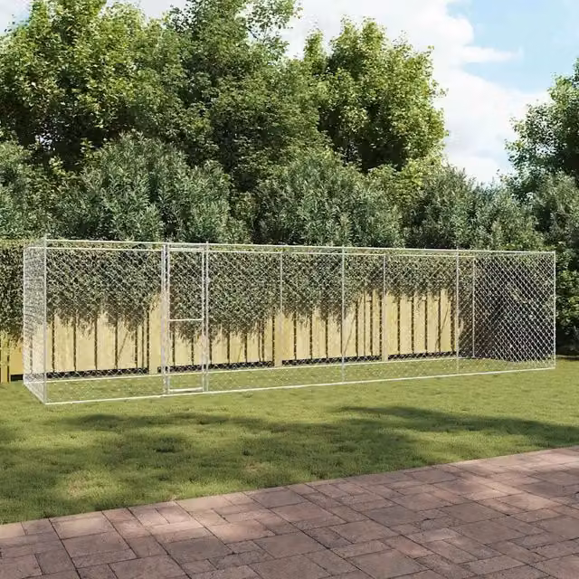 Gabbia per cani vidaXL in acciaio zincato argento L: 200 cm, P: 200 cm, H: 200 cm – 1