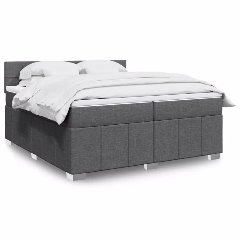 vidaXL Letto Ibrido Moderno con Materasso a Molle Insacchettate Grigio e Bianco L/P/H: 200 x 200 x 100,5 cm