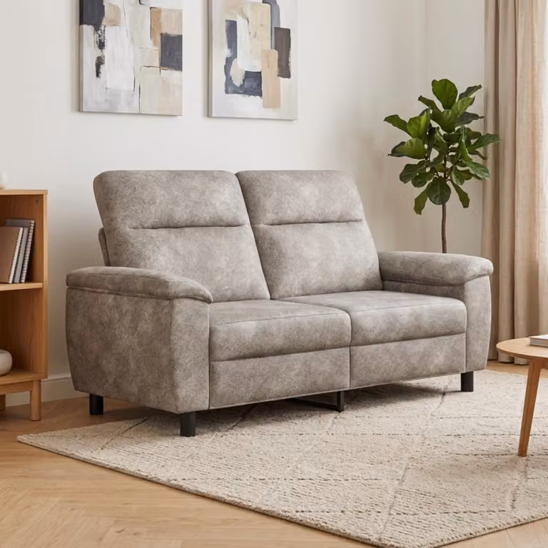 Divano moderno vidaXL in microfibra e similpelle grigio con struttura in metallo L: 178 cm, P: 90 cm, H: 95 cm