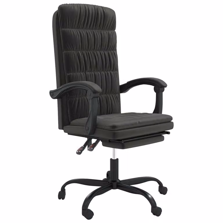 Poltrona da Ufficio Reclinabile Nera in Velluto