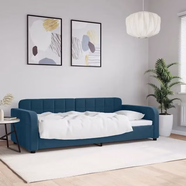 Letto da giorno blu in velluto vidaXL