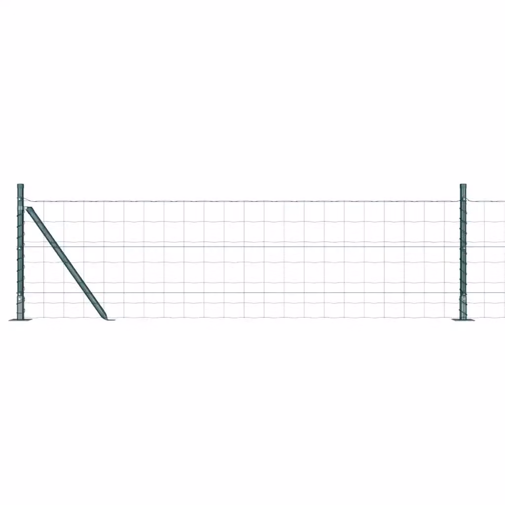 Recinzione vidaXL in acciaio e PVC verde con base per montaggio superficiale L: 50 m, H: 0,4 m – 2