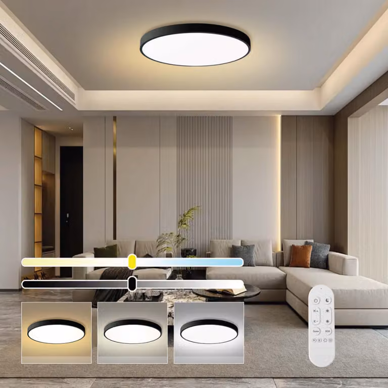 Immax NEO LITE SEMPLICI Lampada da soffitto smart Tuya WiFi BEACON, 100 cm, 128 W, 9088 lm, nera