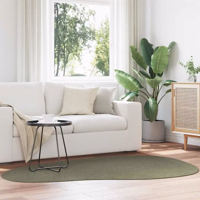 Tappeto moderno vidaXL HUARTE verde foresta in poliestere, antiscivolo e lavabile, L 140 x P 200 cm