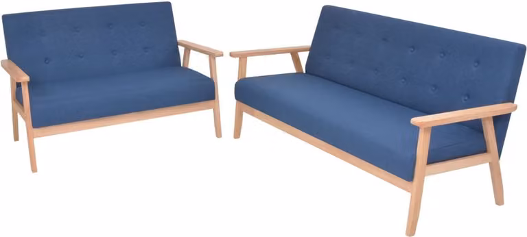 Maison Exclusive - Set di Divani 2 pz in Tessuto Blu