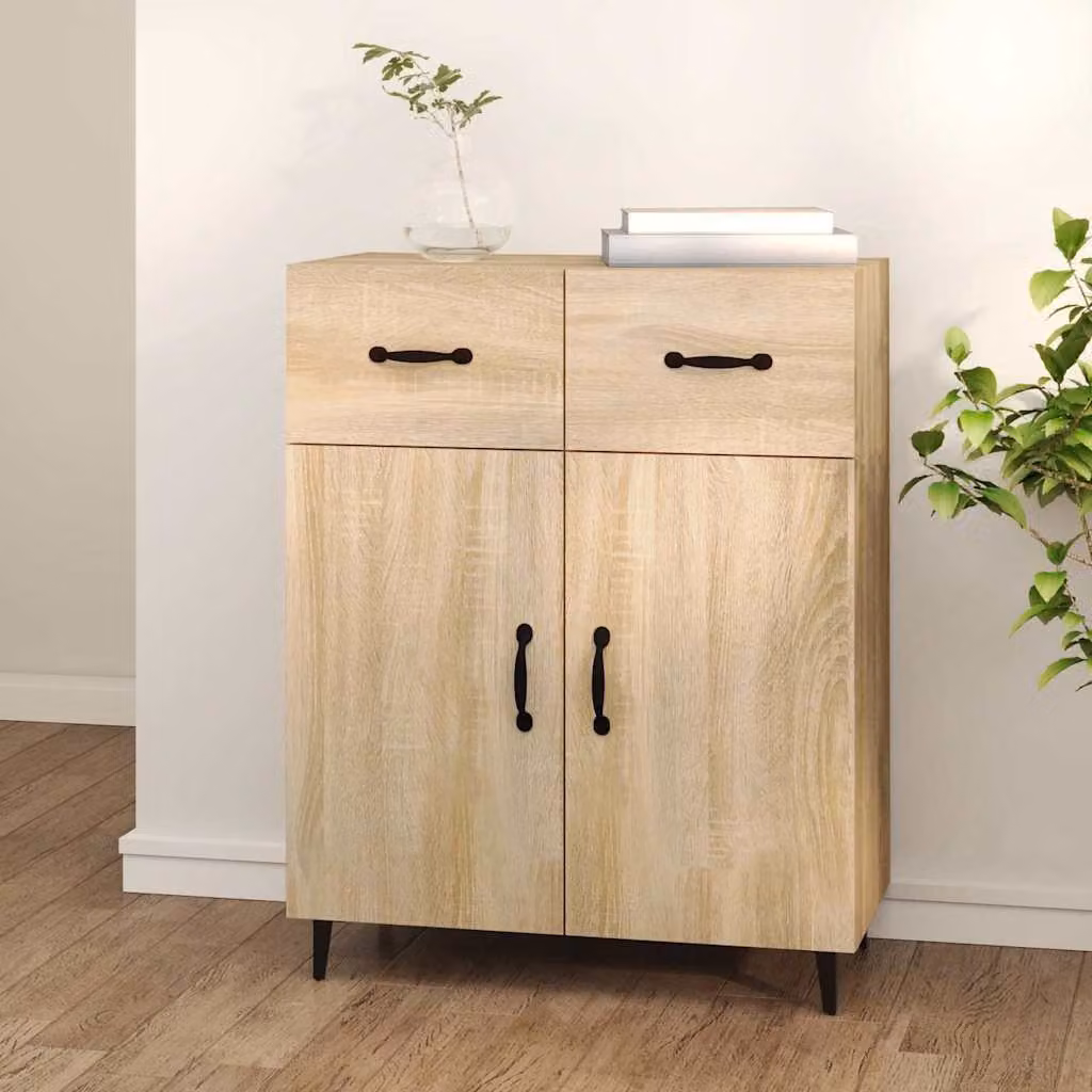 Credenza vidaXL in Rovere Sonoma e Legno Multistrato, L/P/H: 69,5 x 34 x 90 cm
