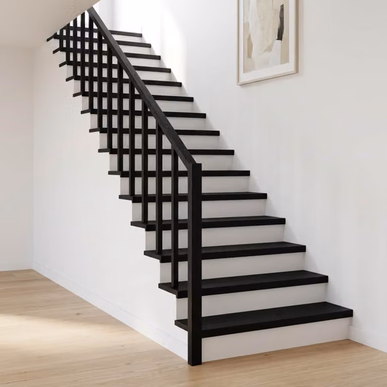 Set di 4 tappeti per scale vidaXL, colore nero, L 110 x P 30 x H 2 cm