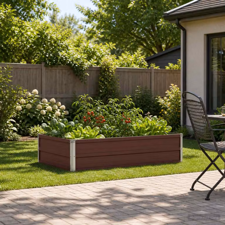 Letto rialzato da giardino vidaXL in metallo Corten marrone L: 100 cm, P: 80 cm, H: 24 cm
