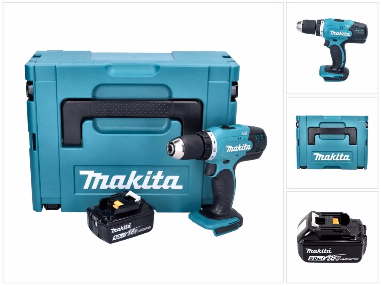 Avvitatore a batteria Makita DDF 453 T1J 18 V 42 Nm + 1x batteria 5,0 Ah + Makpac - senza caricabatterie