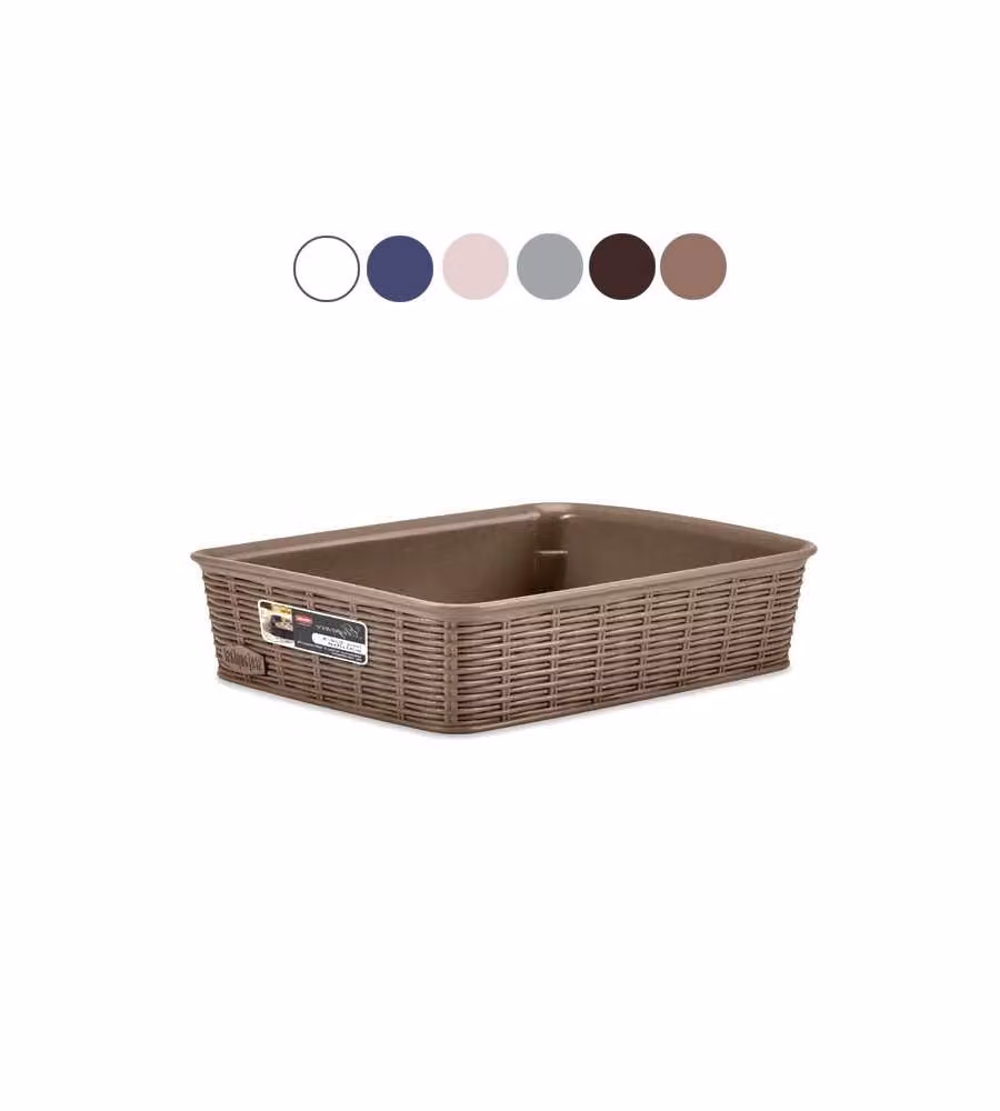 Cestino Elegance Stefanpl Grigio in plastica impilabile L: 36 cm, P: 26 cm, H: 6 cm
