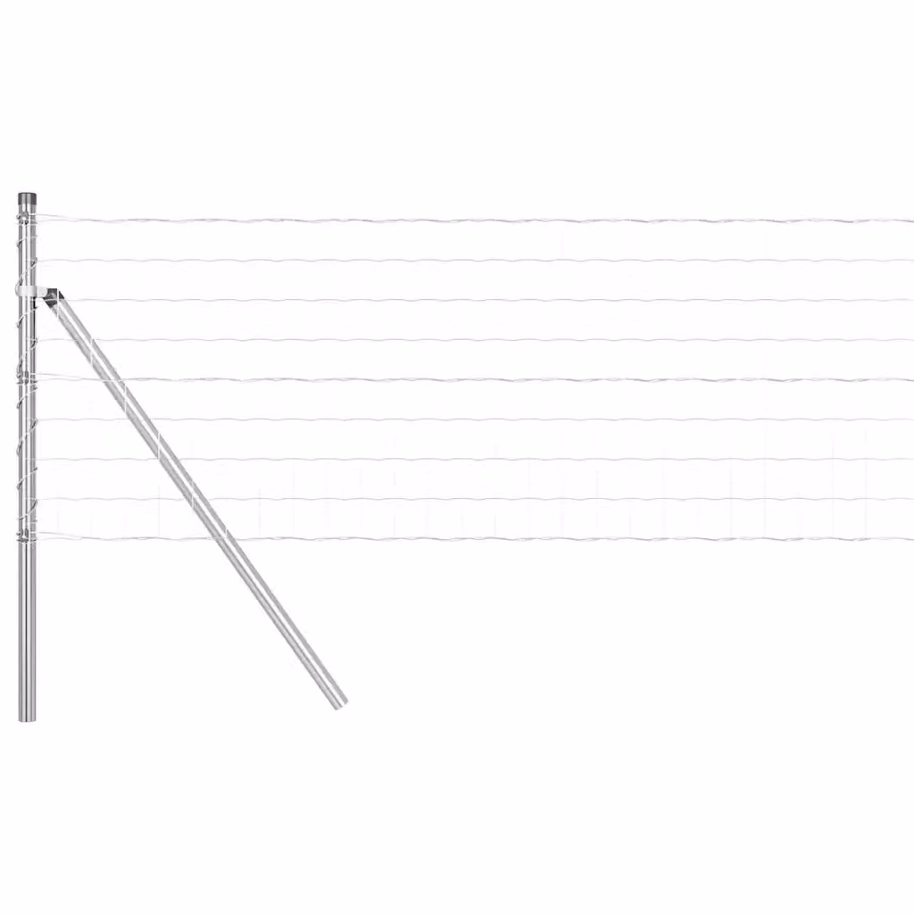 Fissaggio a terra Euro per recinzione da esterno vidaXL in acciaio zincato argento, L: 50 cm, H: 40 cm – 2
