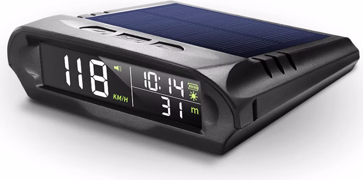 Auto Wireless Headup Display Solar GPS Digital Speedometer con schermo LCD Overspeed Alarm KMH/MPH Tempo/Atitudine/Temperatura/Velocità