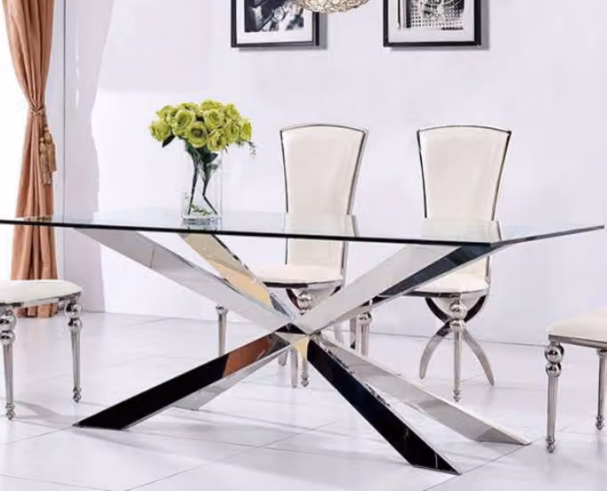 Luxus Tisch Design Esszimmer 180x90cm Esstische Glas Möbel Design Tische