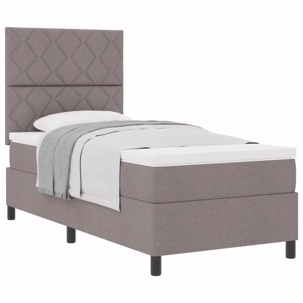 Letto a molle con testiera Talpa vidaXL in tessuto beige o grigio, L/P/H: 190 x 90 x 128 cm – 2