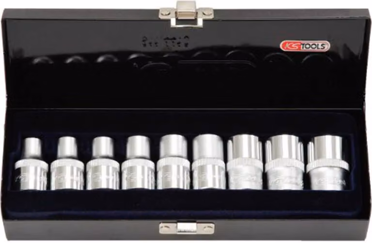KS TOOLS Set di bussole Torx E da 1/2" 9 pz. E10-E24 - 911.4410