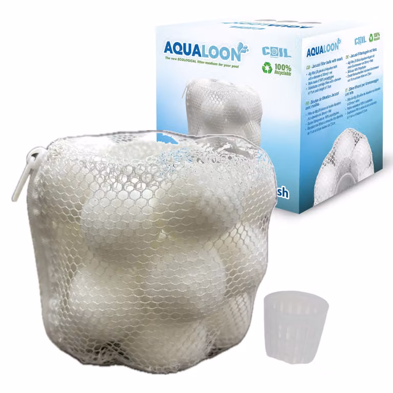 Sfere del filtro per piscina COIL, filtro ecologico per acqua, compatibili con il filtro tipo VI Bestway e Intex tipo S1, 20 pezzi, riutilizzabili, bianco