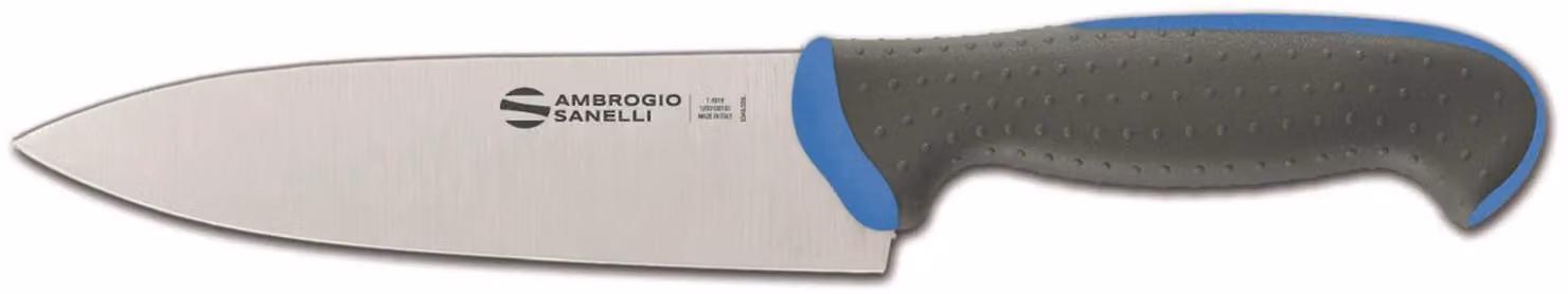 Coltello cucina, lama cm 16, colore blu, linea Tecna