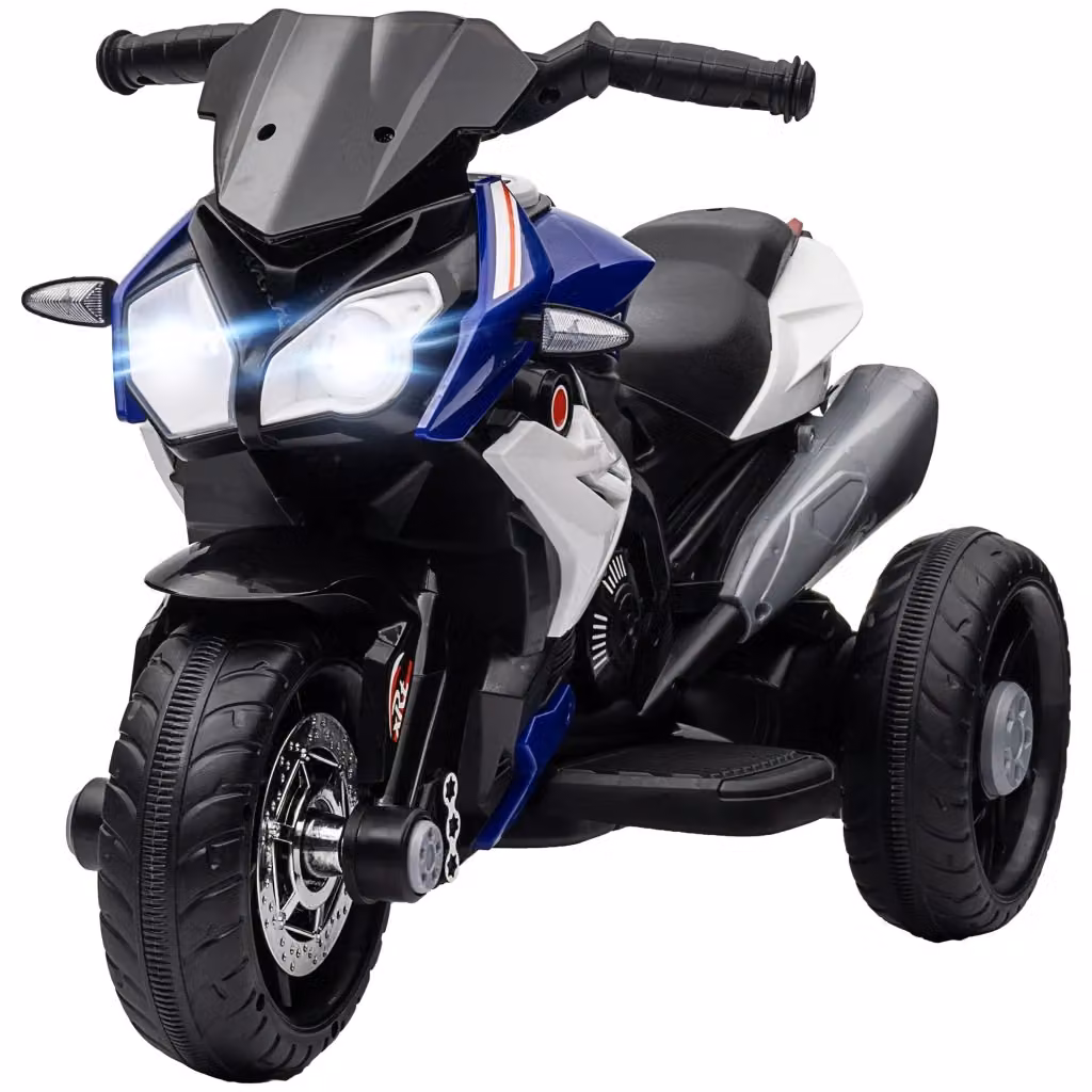 Moto Elettrica per Bambini Xylo a 3 Ruote con Batteria Ricaricabile 6V, Luci LED e Musica, Nero e Blu, L 86 x P 42 x H 52 cm – 2