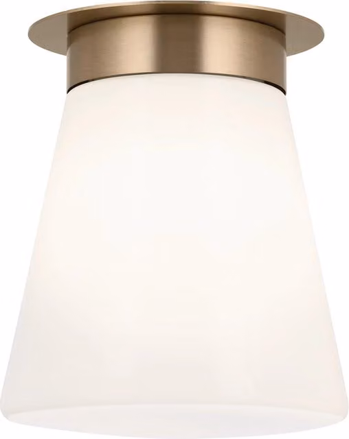 Plafoniera Albers Kichler oro vetro opale conica E27