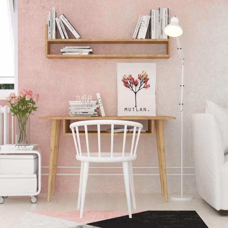 Skye Decor, Muty, scrivania, rovere, 100% PANNELLI DI PARTICELLE RIVESTITI IN MELAMMINA, 120 x 60 x 74 cm