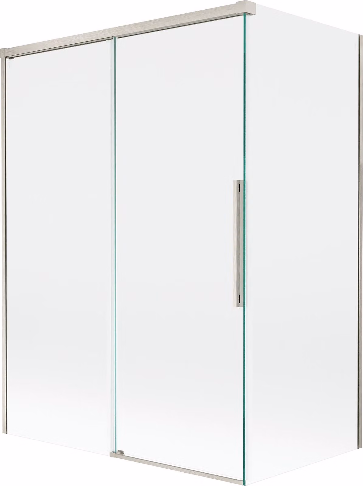 Mexen Rox paratia da bagno 2 ante scorrevoli 120 + 70 x 150 cm, trasparente, nichel spazzolato - 8C9-120-070-97-00