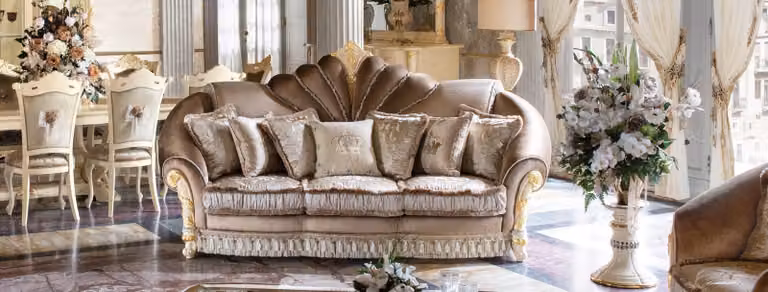Klassische Polster 3 Sitzer Leder Couchen Samtsofa Sofa Dreisitzer Couch Italien