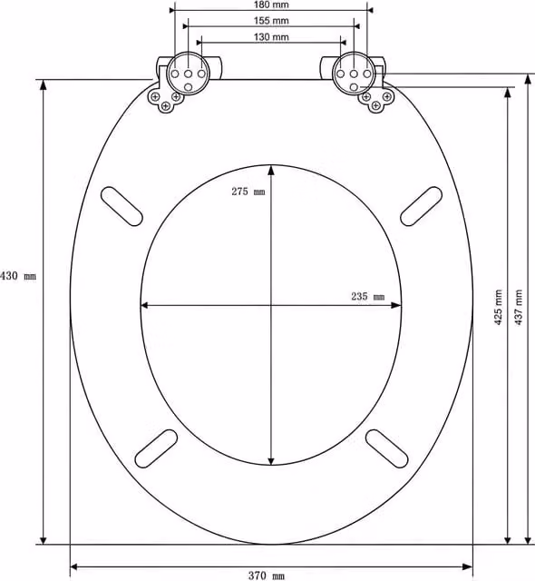 Copriwater Universale Homseat in MDF con Chiusura Rallentata Soft Close, Sedile WC Motivo Pietre Cerniere in Lega di Zinco Portata 190 kg