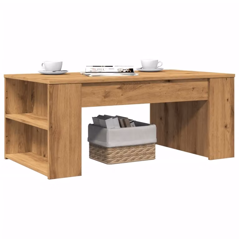 vidaXL Tavolino da salotto moderno in legno color marrone L: 102 cm, P: 55 cm, H: 42 cm