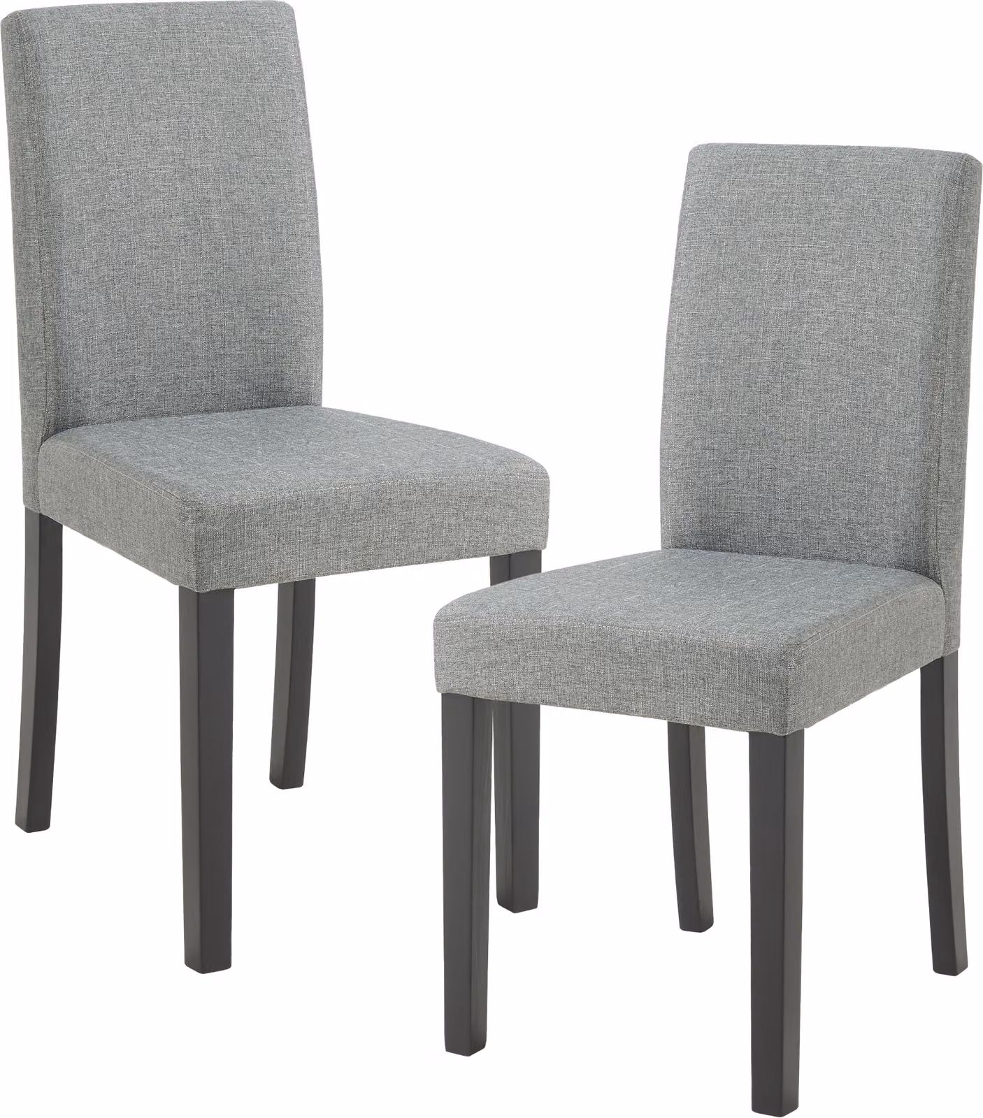 Sedia da pranzo 'Hamburg' set di 2 sedie imbottite gambe in legno tessile grigio chiaro