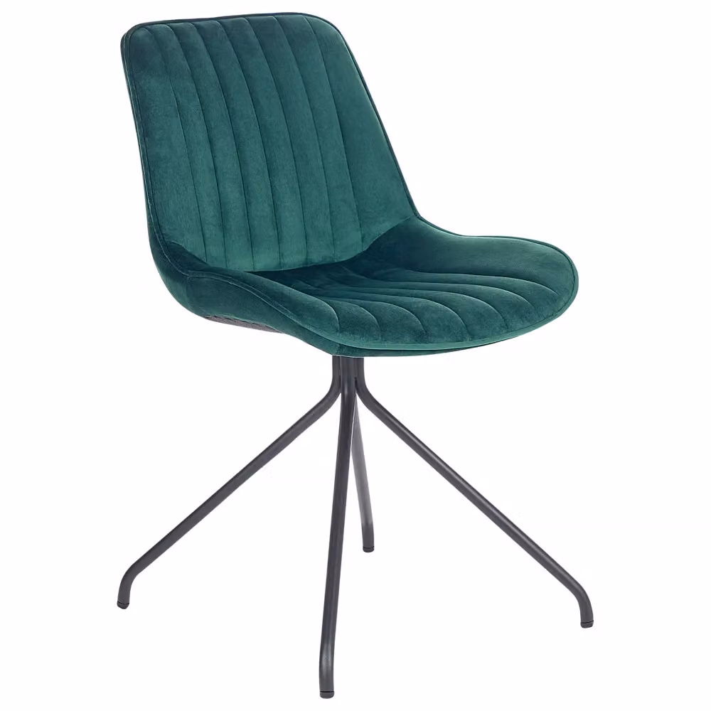 Set di 2 sedie da pranzo BELIANI in velluto verde con gambe in metallo per cucina e sala da pranzo – 2