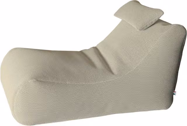Lettino Chaise Lounge 120x70x65 cm con Cuscino in Poliestere Armonia Beige