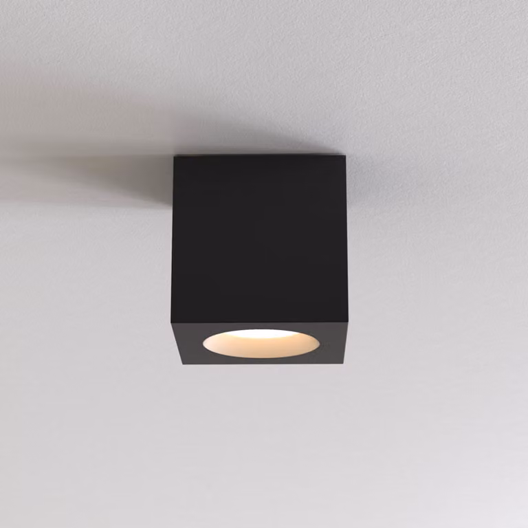 Astro Kos - Downlight quadrato da superficie Strutturato nero IP65, GU10