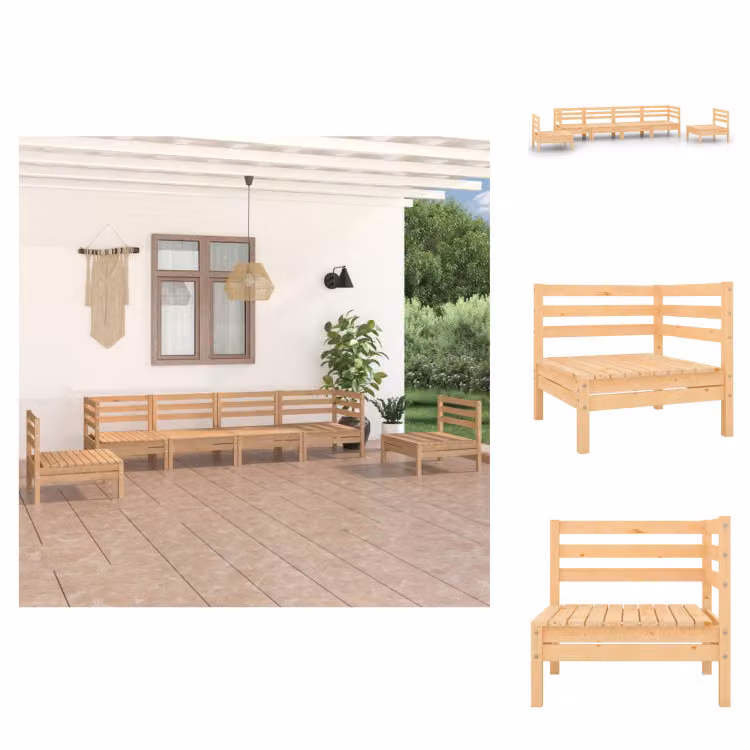 vidaXL Set di 6 pezzi da giardino in pino massiccio - Set di mobili da giardino